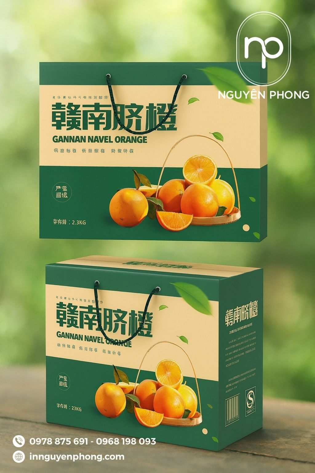 Thùng carton đựng quýt thiết kế quai cầm